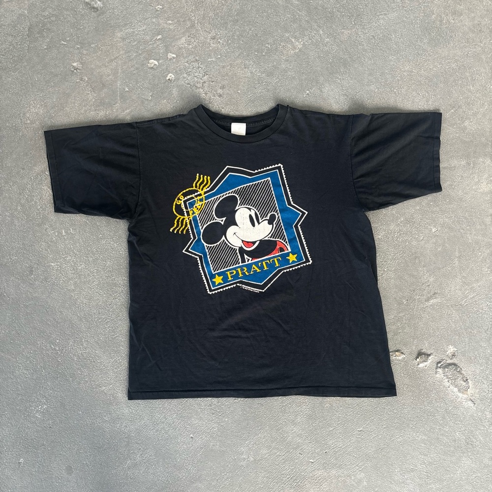 Vintage Washed Black Mickey Mouse tee featuring PRATT Institute
